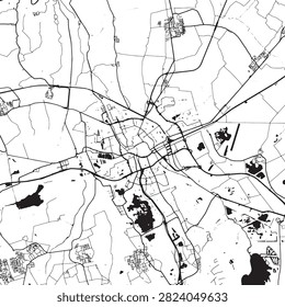 Groningen Vector Map - Detailed City Street Plan and Urban Road Network, Netherlands