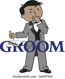 Groom Black Hair Mocha Skin Asian Features