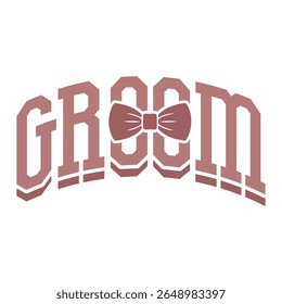 Groom with Bow Tie Graphic Vector