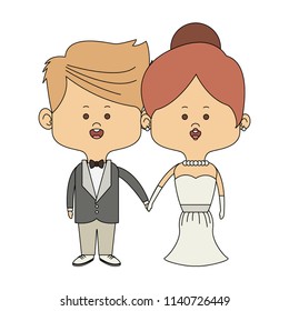 Groom and bride cartoon