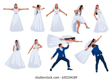 groom and bride in different poses