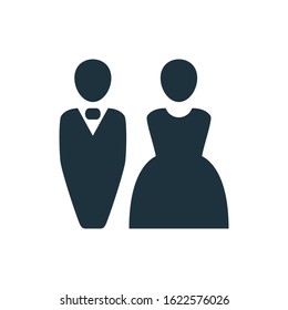 Groom & bride vector icon. Editable symbol illustration.
