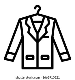 Groom coat icon. Outline groom coat vector icon for web design isolated on white background