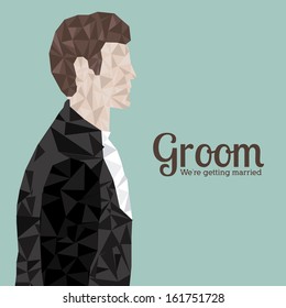 groom design over blue  background vector illustration