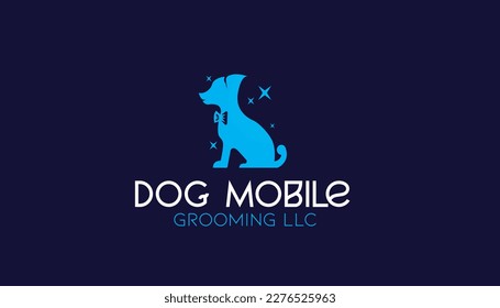 groom dog logo vector stylish pet logo