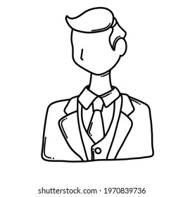 Groom Doodle vector icon. Drawing sketch illustration hand drawn cartoon line.