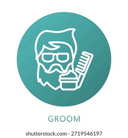 Relleno De Gradiente De Novio, Mini Icono De Ilustración Relacionado Con El Cuidado Personal, Tienda De Belleza, Cuidado Corporal Y Más. Uso Para El Concepto Moderno, Ui, Web Ux Y Desarrollo De App.