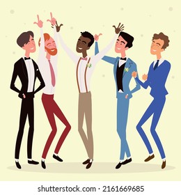 groom and groomsmen celebration design