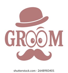 Groom with Hat, Eyes, and Moustache Graphic
