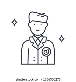 Groom icon, linear isolated illustration, thin line vector, web design sign, outline concept symbol with editable stroke on white background.