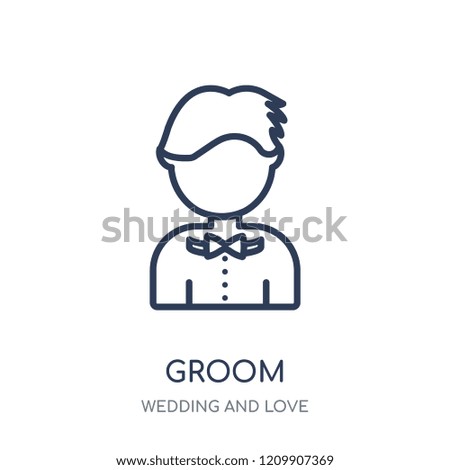Groom icon. Groom linear symbol design from Wedding and love collection. Simple outline element vector illustration on white background.