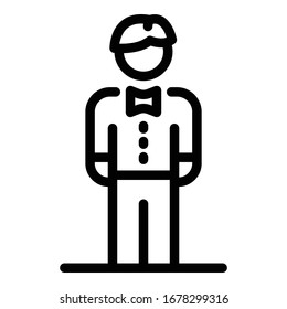 Groom icon. Outline groom vector icon for web design isolated on white background