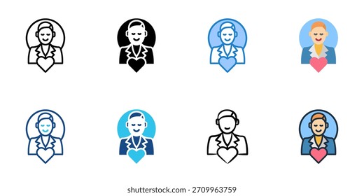 Groom icon set multiple style vector collection. Editable Stroke 
