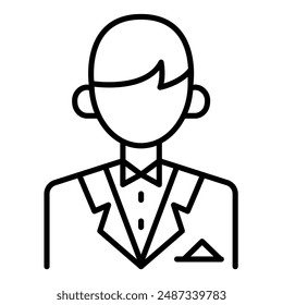 Groom icon in thin line style Vector illustration graphic design 