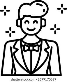 Groom Line vector Icon Design