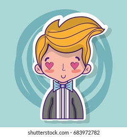 groom lover with suit and hairstyle design