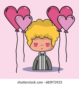groom lover with suit and hairstyle design
