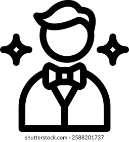 Groom Outline icon vector illustration