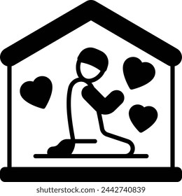 Groom Sitting in Mosque for Nikah and Raising Hands for Prayer concept vector icon design, Muslim marriage Symbol, Islamic wedding customs Sign, Indian subcontinent matrimony stock illustration