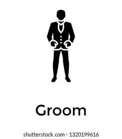 Groom solid vector icon