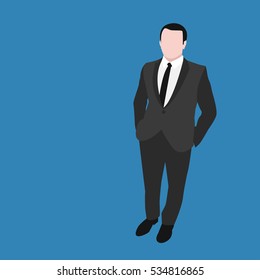 groom standing alone vector illustration 