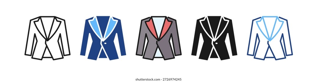 Icono de traje de novio Ilustración vectorial múltiple