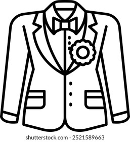 Groom suit Line vector Icon Design