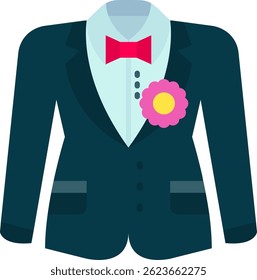 Groom suit Line vector Icon Design