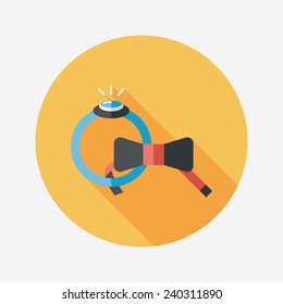 groom tie and ring flat icon with long shadow,eps10