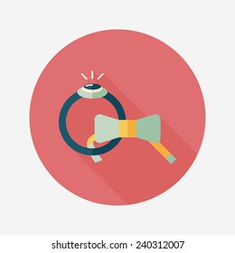 groom tie and ring flat icon with long shadow,eps10