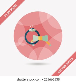groom tie and ring flat icon with long shadow,eps10