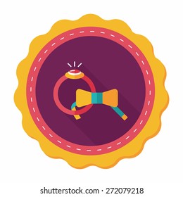 groom tie and ring flat icon with long shadow,eps10