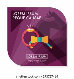 groom tie and ring flat icon with long shadow,eps10