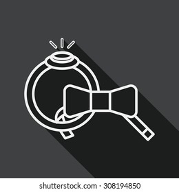 groom tie and ring flat icon with long shadow, line icon