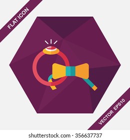 groom tie and ring flat icon with long shadow,eps10