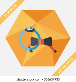 groom tie and ring flat icon with long shadow,eps10