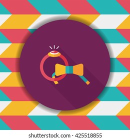 groom tie and ring flat icon with long shadow,eps10