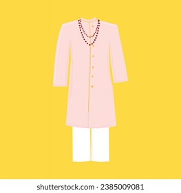 Groom Traditional Wedding Outfit Illustration