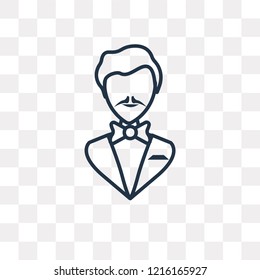 Groom vector outline icon isolated on transparent background, high quality linear Groom transparency concept can be used web and mobile