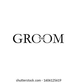 Groom wedding logo typedesign vector
