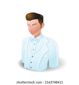 Groom, Wedding, People Icon with White Background