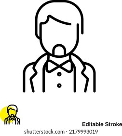 Icono de línea del vector de bodas de Groom