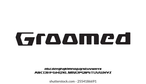 Groomed, Abstract technology space font and alphabet. techno effect fonts designs. Typography digital sci-fi concept. vector illustration
