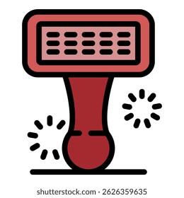 Groomer brush icon. Outline groomer brush vector icon color flat isolated