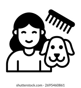 Vektorgrafik des Groomer-Symbols im gemischten Stil