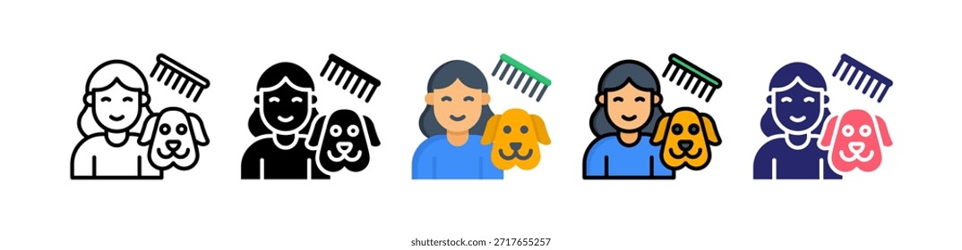 Groomer-Symbolsatz für mehrere Stile..