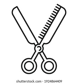 Groomer scissors icon. Outline groomer scissors vector icon for web design isolated on white background Happy Bath