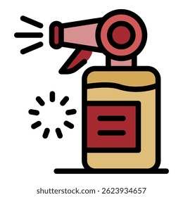 Groomer spray bottle icon. Outline groomer spray bottle vector icon color flat isolated