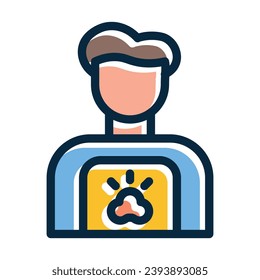 La Línea Gruesa Del Vector Groomer Llenó Iconos De Colores Oscuros Para Uso Personal Y Comercial.
