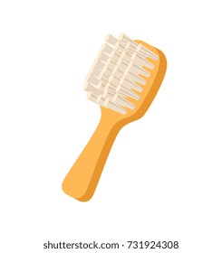 Grooming brush for pets icon. Pet store element, vet care accessory isolated vector illustration in flat style.